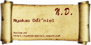 Nyakas Dániel névjegykártya